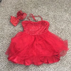 Red dress and matching bow